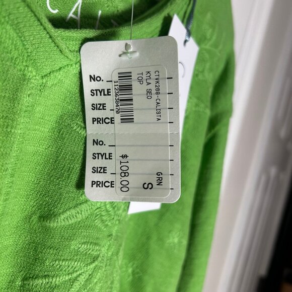 Caite Calista Kyla SEO Top Macaw Green Size Small NWT - Picture 2 of 5